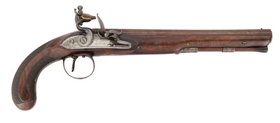 Lot 114 - A 28 BORE FLINTLOCK DUELLING PISTOL BY H. NOCK, LONDON, CIRCA 1800