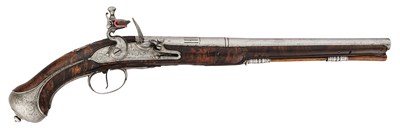 Lot 50 - A 25 BORE FLINTLOCK HOLSTER PISTOL BY EDMUND GIFFARD OF LONDON, CIRCA 1685