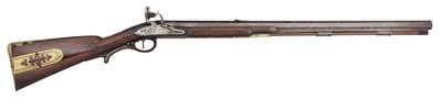 Lot 27 - A VERY RARE 36 BORE FLINTLOCK SPORTING RIFLE BY TWIGG, LONDON, CIRCA 1776-80