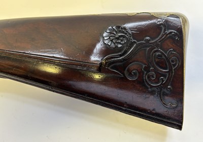 Lot 27 - A VERY RARE 36 BORE FLINTLOCK SPORTING RIFLE BY TWIGG, LONDON, CIRCA 1776-80