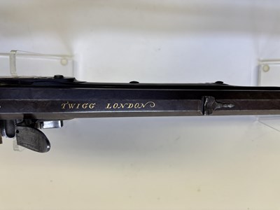 Lot 27 - A VERY RARE 36 BORE FLINTLOCK SPORTING RIFLE BY TWIGG, LONDON, CIRCA 1776-80