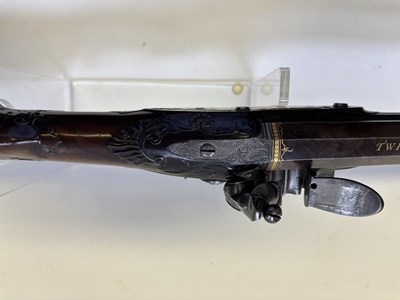 Lot 27 - A VERY RARE 36 BORE FLINTLOCK SPORTING RIFLE BY TWIGG, LONDON, CIRCA 1776-80