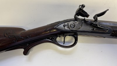 Lot 27 - A VERY RARE 36 BORE FLINTLOCK SPORTING RIFLE BY TWIGG, LONDON, CIRCA 1776-80