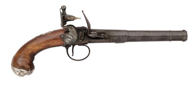 Lot 91 - A 20 BORE FLINTLOCK TURN-OFF PISTOL BY PICKFATT, LONDON, CIRCA 1750