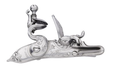 Lot 745 - A FINE REPRODUCTION FLINTLOCK MECHANISM FOR A LONGARM, AND VARIOUS DETACHED GUN PARTS