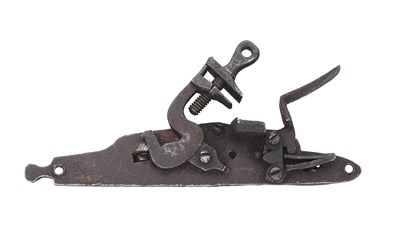 Lot 19 - AN ENGLISH FLINTLOCK MECHANISM FOR A MILITARY PISTOL, CIRCA 1640