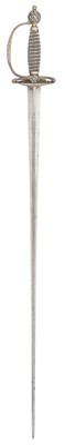 Lot 1 - AN ENGLISH SILVER-HILTED SMALL-SWORD, LONDON SILVER HALLMARKS FOR 1768