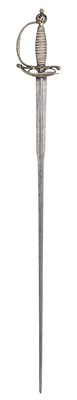 Lot 2 - AN ENGLISH SILVER-HILTED SMALL-SWORD, LONDON SILVER HALLMARKS FOR 1762