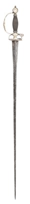 Lot 4 - AN ENGLISH SILVER-HILTED SMALL-SWORD, CIRCA 1725, MAKER’S MARK PROBABLY OF GEORGE WILLCOCKS