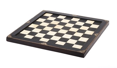 Lot 159 - A NASRID IVORY AND EBONY VENEERED CHESSBOARD, SPAIN, 15TH/16TH CENTURY