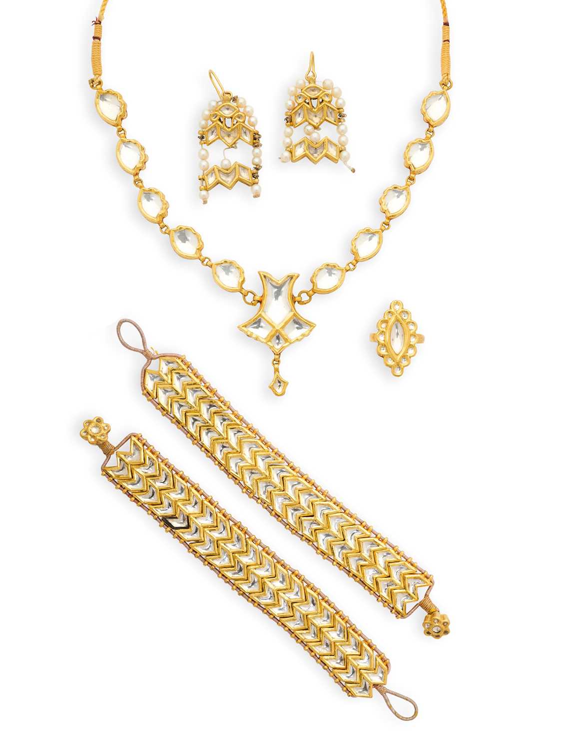 Lot 361 - INDIAN JARGOON PARURE, MID 20TH CENTURY