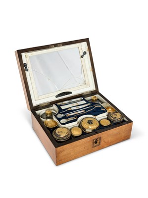 Lot 152 - A FRENCH BOXED AND SILVER-GILT-MOUNTED TOILET SET, PARIS, 1809-1819