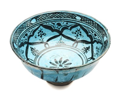 Lot 96 - A TIMURID TURQUOISE GLAZED BOWL, PERSIA, 15TH CENTURY