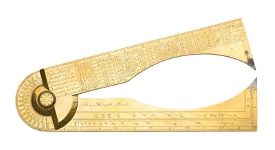 Lot 13 - A GUNNER’S FOLDING CALIPER BY THOS. HEATH FECIT, MID-18TH CENTURY