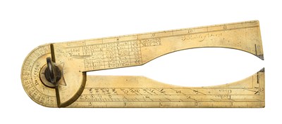 Lot 16 - A GUNNER’S FOLDING CALIPER BY J. ROWLEY FECIT, EARLY 18TH CENTURY