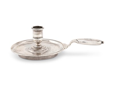 Lot 272 - A GEORGE II SILVER CHAMBERSTICK, SIMON PANTIN, LONDON, 1729