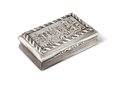 Lot 288 - A VICTORIAN SILVER 'CASTLE TOP' SNUFF BOX, DAVID PETTIFER, BIRMINGHAM, 1854