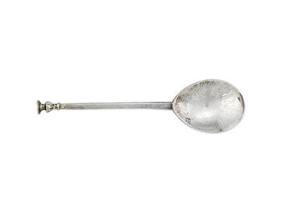 Lot 197 - AN ENGLISH PROVINCIAL SILVER SEAL TOP SPOON, PERHAPS EXETER, MID 17TH CENTURY