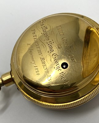 Lot 302 - GEORGE IV ROYAL PRESENTATION: GOLD QUARTER REPEAT POCKET WATCH, PRODUCED FOR RUNDELL, BRIDGE & RUNDELL, LONDON, 1815