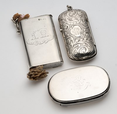 Lot 17 - THREE VICTORIAN SILVER VESTA CASES, RAWLINGS & SUMMERS, LONDON, 1876-81