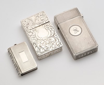 Lot 18 - THREE VICTORIAN SILVER VESTA CASES, EDWARD SMITH, BIRMINGHAM, 1850 / 59