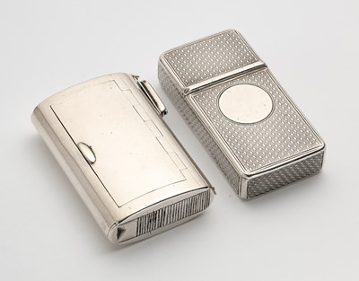 Lot 19 - TWO VICTORIAN SILVER COMBINED SLOW MATCH VESTA CASES, WRIGHT & DAVIES, LONDON, 1870 / 72