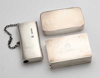 Lot 20 - THREE VICTORIAN SILVER VESTA CASES, WRIGHT & DAVIES, LONDON, 1874 / 80 / 88