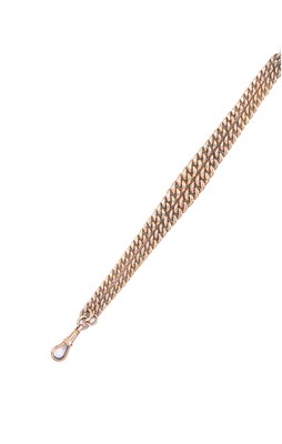 Lot 499 - A NINE CARAT GOLD FOB CHAIN / BRACELET