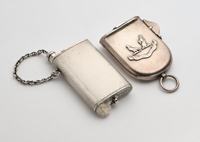 Lot 25 - TWO VICTORIAN SILVER COMBINED SLOW MATCH VESTA CASES, H.W. & L. DEE, LONDON, 1869 / 79