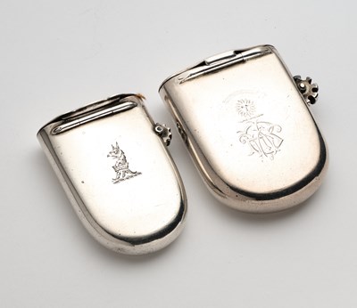 Lot 27 - TWO VICTORIAN SILVER COMBINED SLOW MATCH VESTA CASES, EDWARD STOCKWELL, LONDON, 1867 / 75