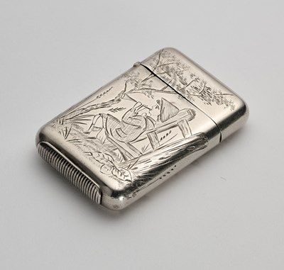 Lot 31 - A VICTORIAN SILVER VESTA CASE, S. MORDAN & CO., LONDON, 1882
