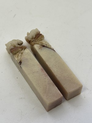 Lot 68 - A PAIR OF JADE SEALS
