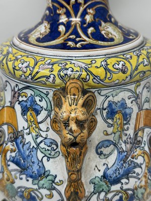 Lot 16 - A BLOIS (ULYSSE BESNARD) FAIENCE VASE MOUNTED AS A LAMP, CIRCA 1900