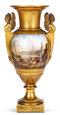 Lot 46 - A LARGE PARIS PORCELAIN VASE, PROBABLY NAST, CIRCA 1820