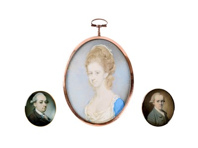 Lot 359 - THREE PORTRAIT MINIATURES OF MR & MRS SITWELL & A SITWELL GENTLEMAN