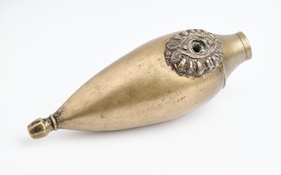 Lot 346 - A BRASS HUQQA BOTTLE OR OPIUM PIPE, PERSIA, 19TH CENTURY
