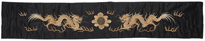 Lot 92 - A CHINESE EMBROIDERED 'DRAGON' TEXTILE, 20TH CENTURY