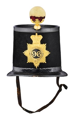 Lot 161 - A FRENCH-PATTERN OFFICER'S SHAKO OF THE 96TH REGIMENT, 1855-61