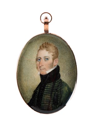 Lot 397 - A PORTRAIT MINIATURE OF AN OFFICER OF THE 95TH RIFLES BY ROGER JEAN (CIRCA 1783-1828), CIRCA 1810