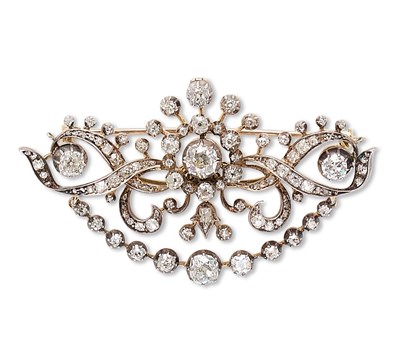 Lot 444 - EDWARDIAN DIAMOND BROOCH/PENDANT, 1900s
