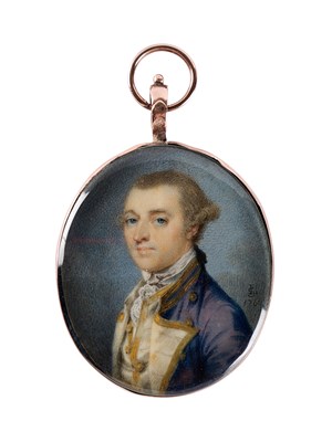 Lot 351 - A PORTRAIT MINIATURE OF A CAPTAIN OF THE ROYAL NAVY BY LUKE SULLIVAN (IRISH 1705-1771), DATED 1769