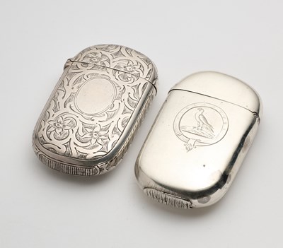 Lot 37 - TWO VICTORIAN SILVER VESTA CASES, FREDERICK DAVIS, BIRMINGHAM, 1868 / 76