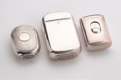 Lot 46 - THREE VICTORIAN SILVER VESTA CASES, LONDON, 1879 / 82