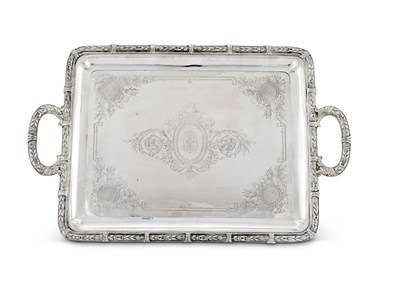 Lot 137 - A RUSSIAN SILVER TRAY, KHLEBNIKOV, MOSCOW, CIRCA 1890