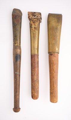Lot 573 - THREE INDIAN BURNISHING TOOLS