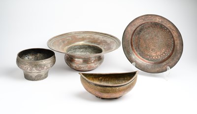 Lot 344 - A TINNED COPPER KASHKUL, PERSIA, 19TH CENTURY