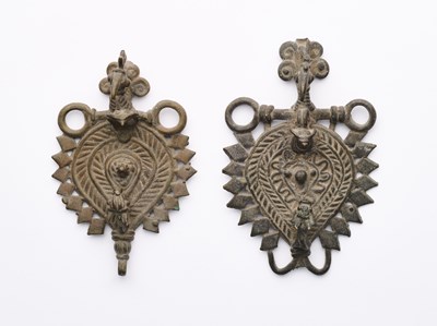 Lot 335 - TWO BRONZE AMULETIC PENDANTS, MAHARASHTRA, INDIA, 18TH/19TH CENTURY