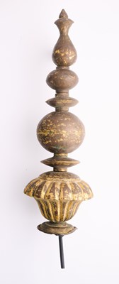 Lot 336 - A GILT COPPER FINIAL, INDIA, 18TH/19TH CENTURY