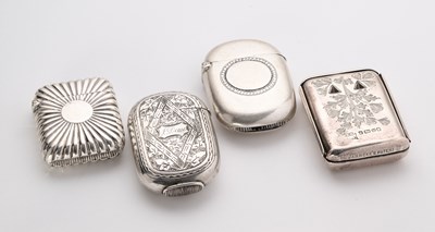 Lot 47 - FOUR VICTORIAN SILVER VESTA CASES, 1883-88