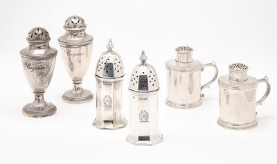 Lot 120 - THREE PAIRS OF VICTORIAN SILVER PEPPERETTES